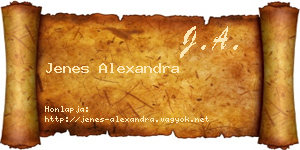 Jenes Alexandra névjegykártya
